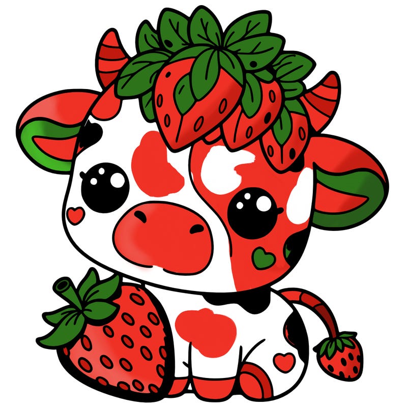 cute strawberry cow