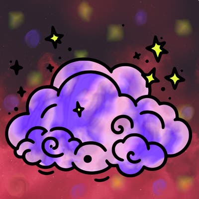 pink starry cloud sky