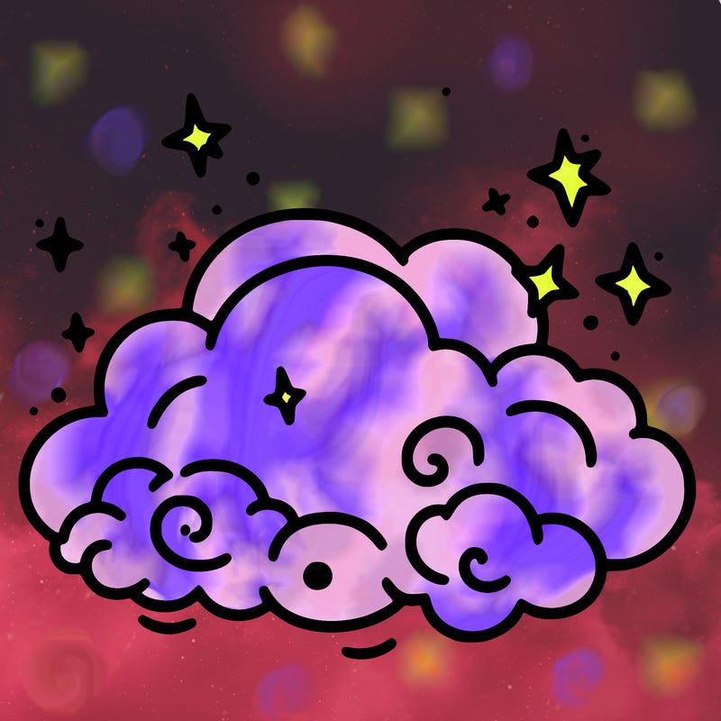 pink starry cloud sky