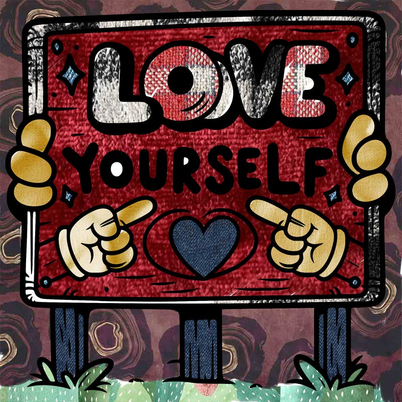 a sign where it is written: love yourself