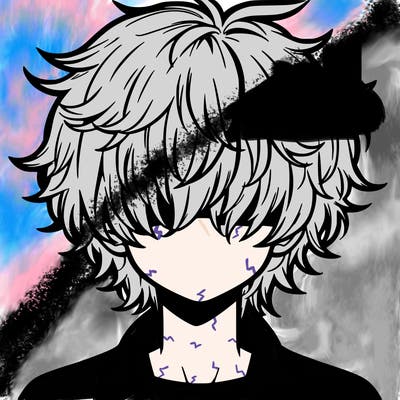 manga boy fluffy hair covering his eyes