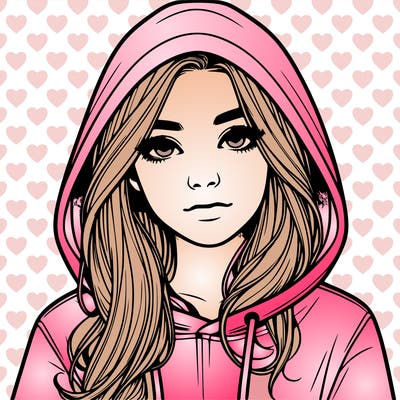realistic girl with a hoodie