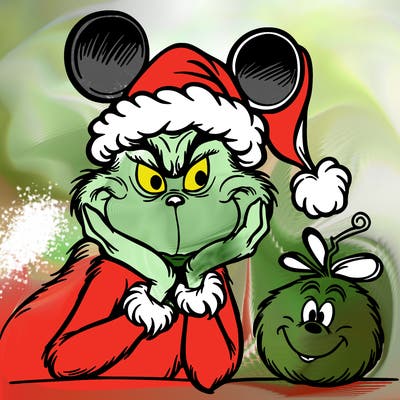 grinch with mickey ears