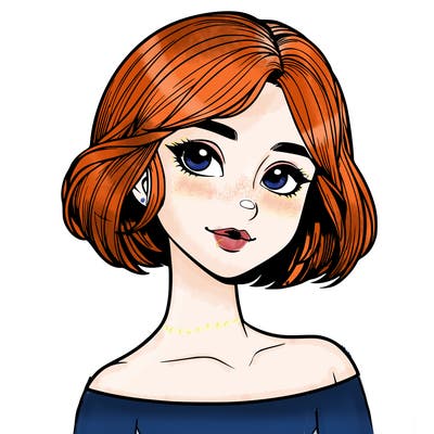 realistic girl with short hair