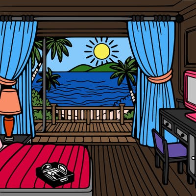 hotel room view of the beach