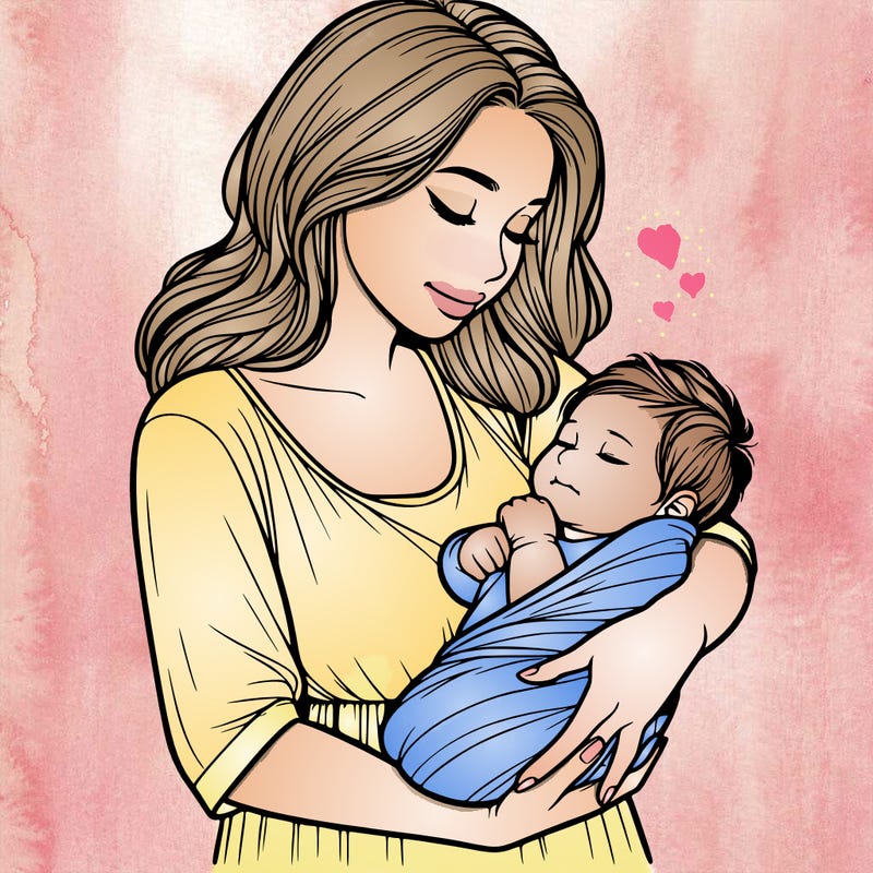 mother holding baby realistic