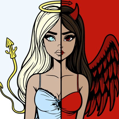 devil vs angel realistic girl