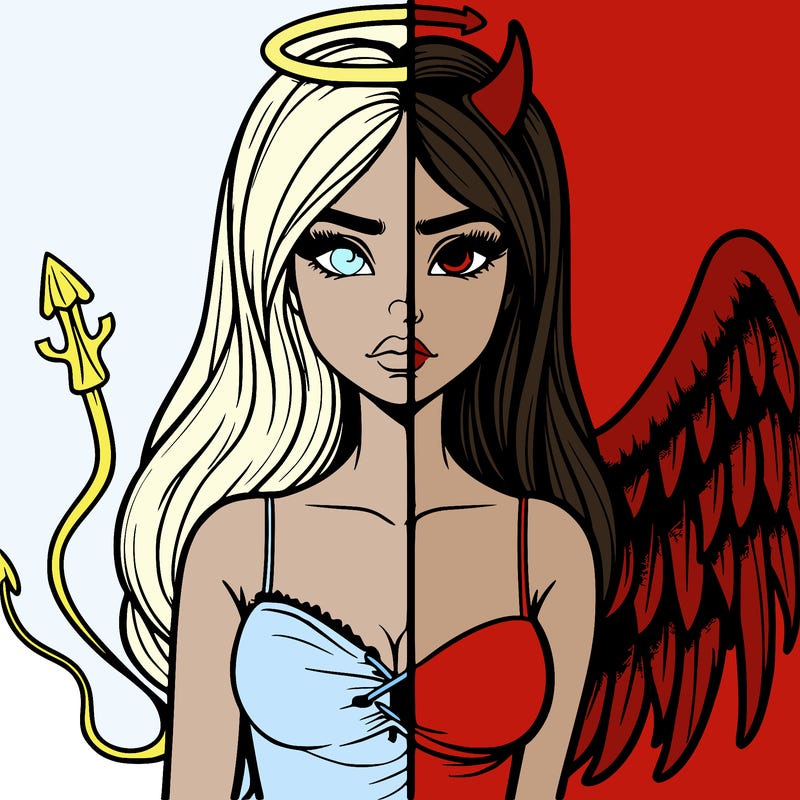 devil vs angel realistic girl