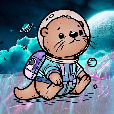 otter in a space suit