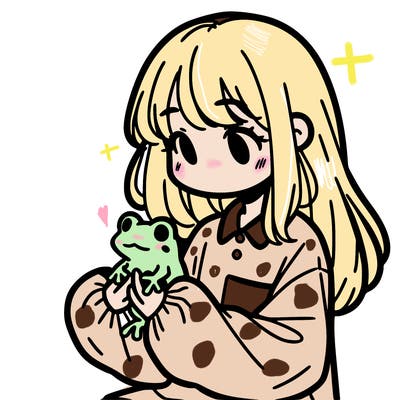 girl with long hair and a oversized shirt. and she is holding a frog