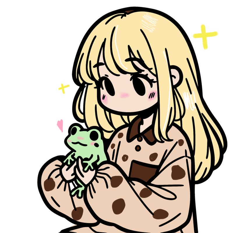 girl with long hair and a oversized shirt. and she is holding a frog