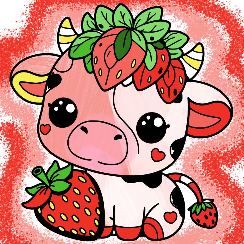 cute strawberry cow