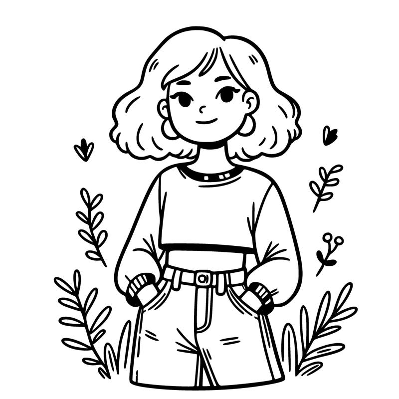 girl with a crop top and jeans