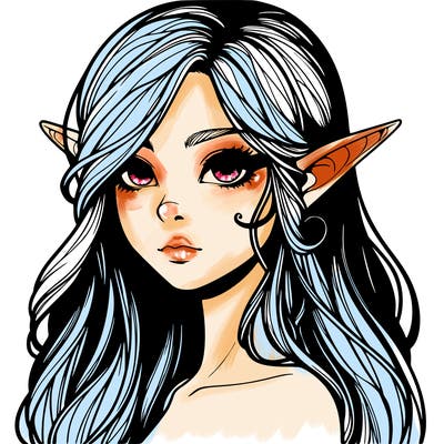 elf girl realistic dark fantasy