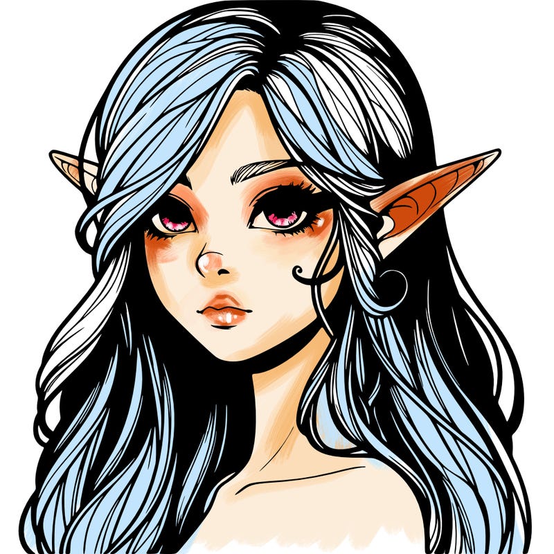 elf girl realistic dark fantasy