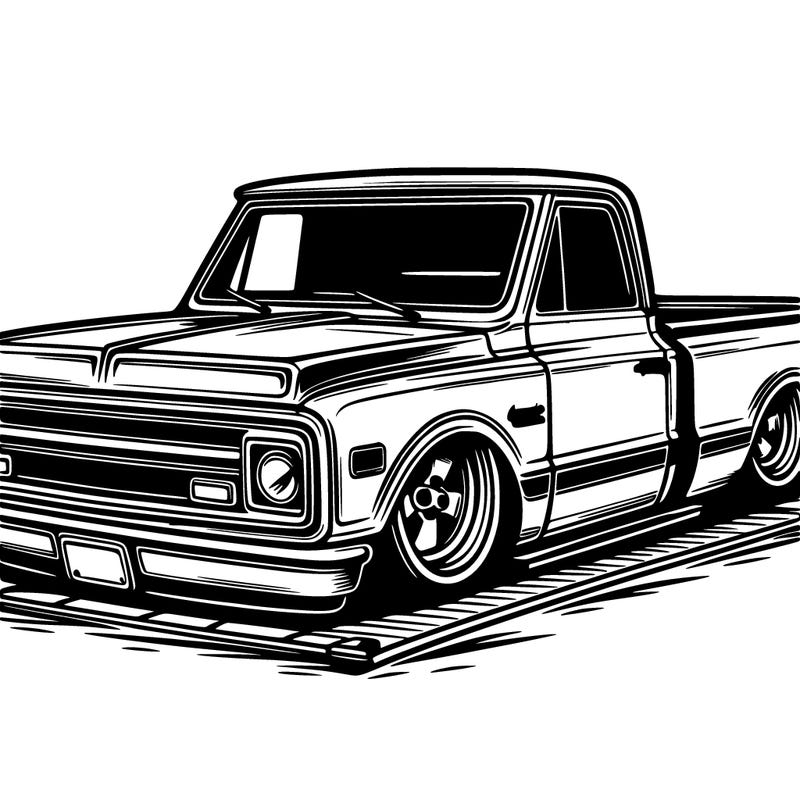 1968 chevrolet c10 truck lowered on the ground