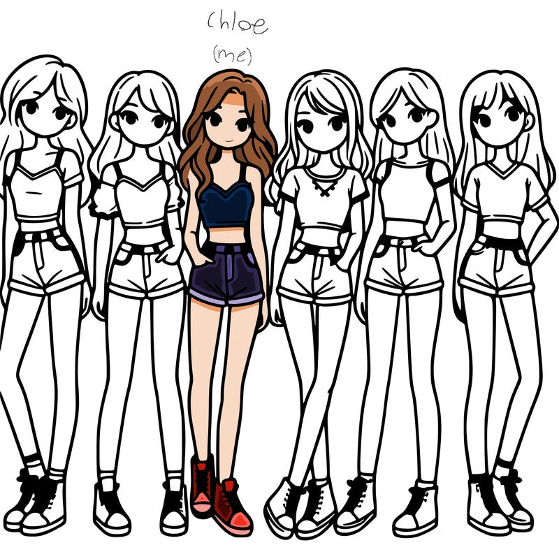 a group of girls wearing crop tops and shorts