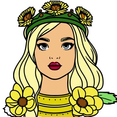 girl with flowers crown