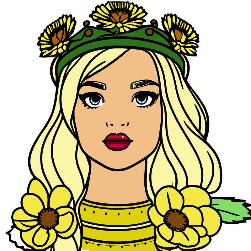 girl with flowers crown