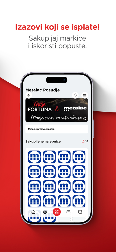 Moja Fortuna - Moja Fortuna app screen showing loyalty stamps for shopping rewards