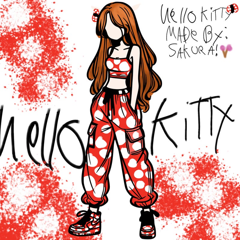 girl in baggy pants crop top and long hair