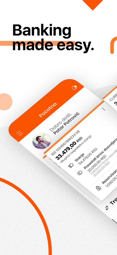 Banca Intesa Mobi app dashboard displaying account balance and transaction overview