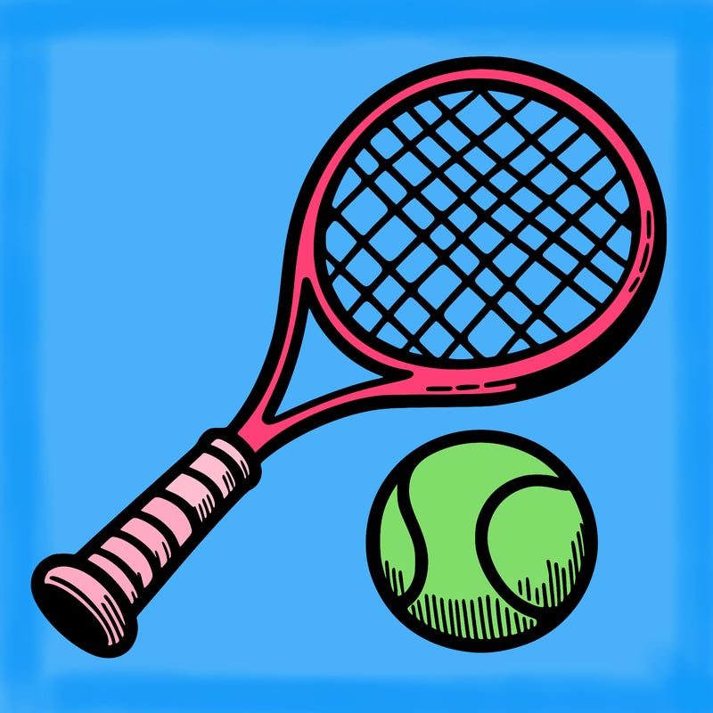 tennis ball and racket