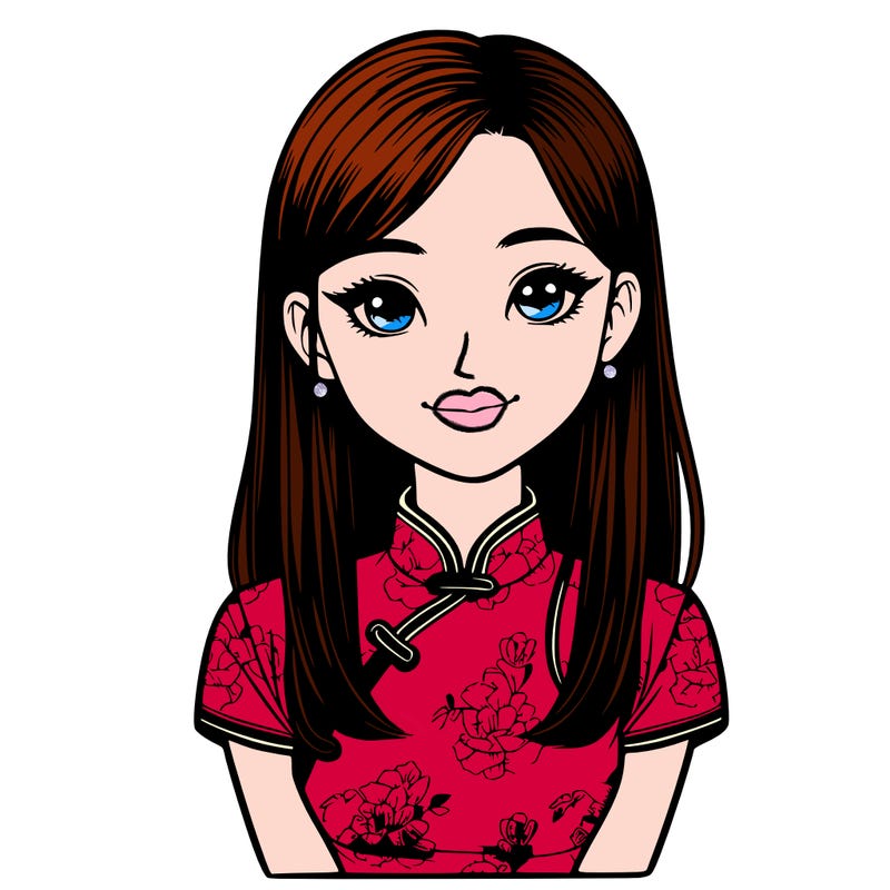 realistic asian girl wearing qipao
