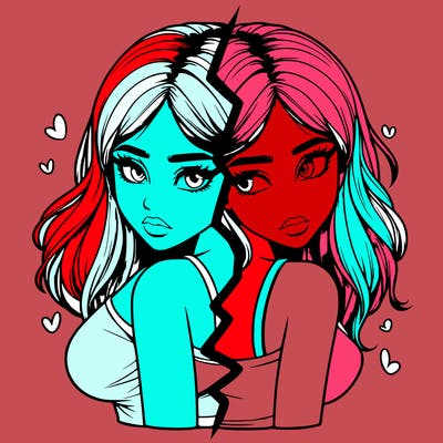 realistic girl split