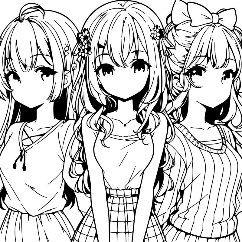 three girls anime