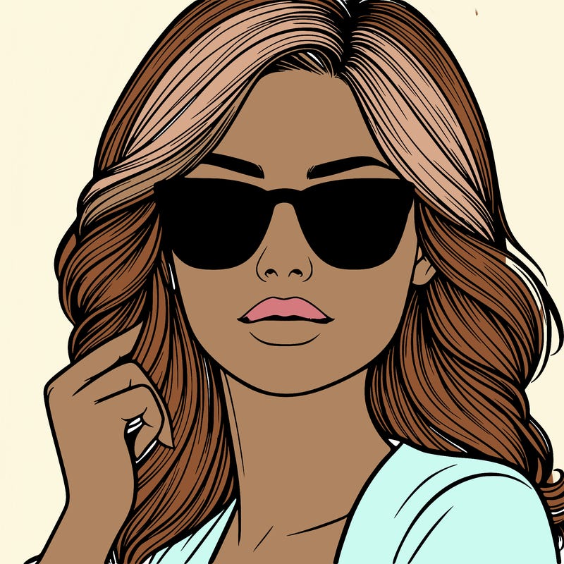 realistic woman with sunglasses