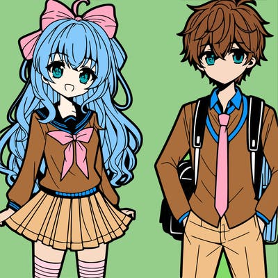 anime girl and boy