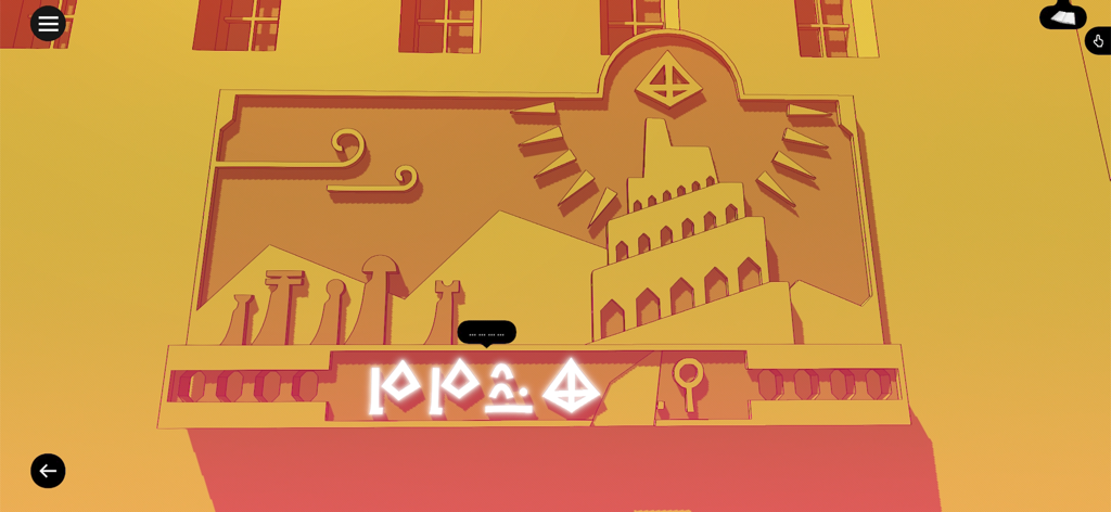 Chants of Sennaar - Chants of Sennaarで、壁画に描かれた光る古代グリフを解読している