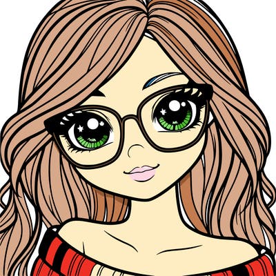 girl with beautiful eyes, hair, and glasses