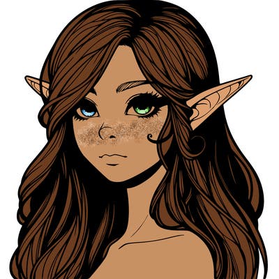 elf girl realistic dark fantasy