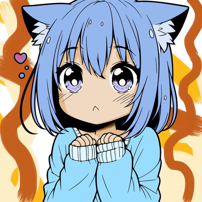 shy anime catgirl