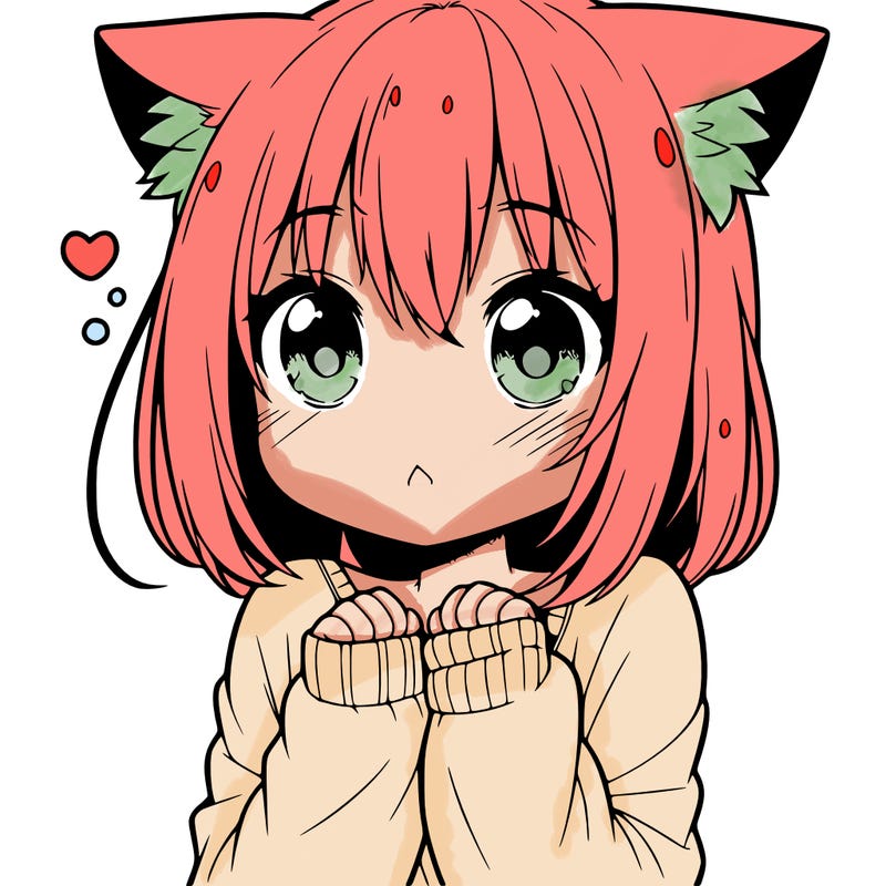 shy anime catgirl