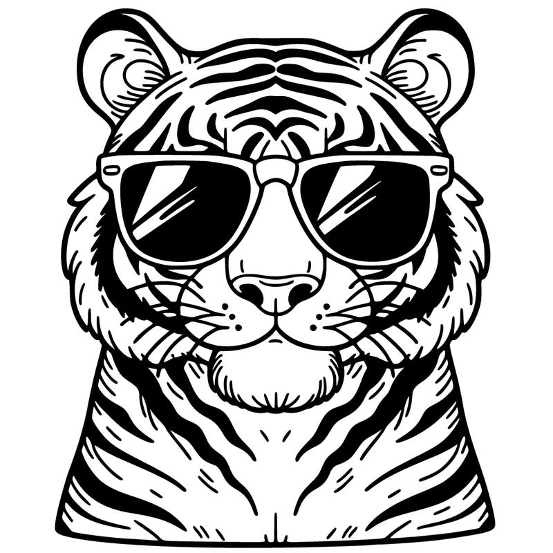 tiger with sunglasses