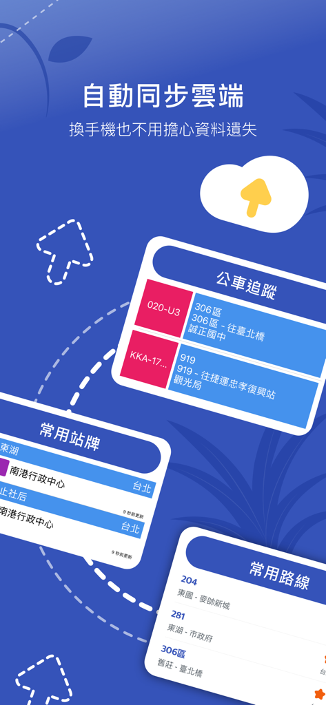 Bus Tracker Taipei - Taipei Bus Tracker app cloud sync feature for saving favorite routes and stops