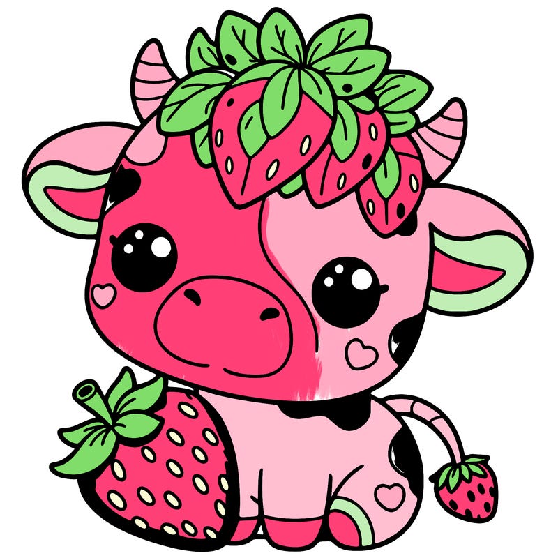 cute strawberry cow