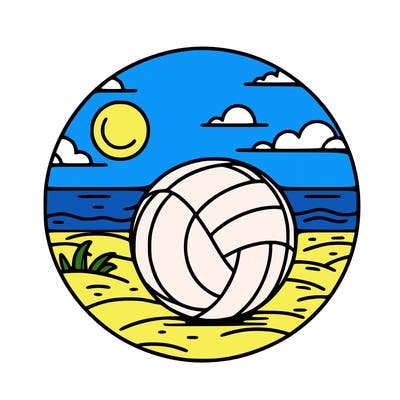 volleyball on a beach