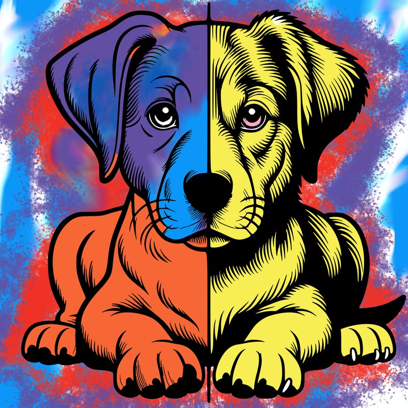 realistic dog split picture