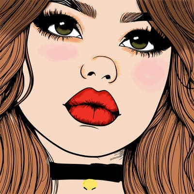 really realistic girl with lips