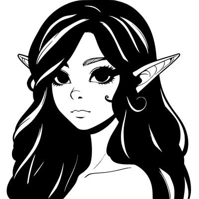 elf girl realistic dark fantasy