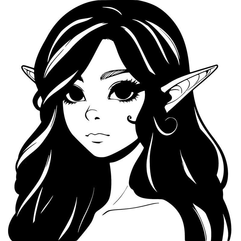 elf girl realistic dark fantasy