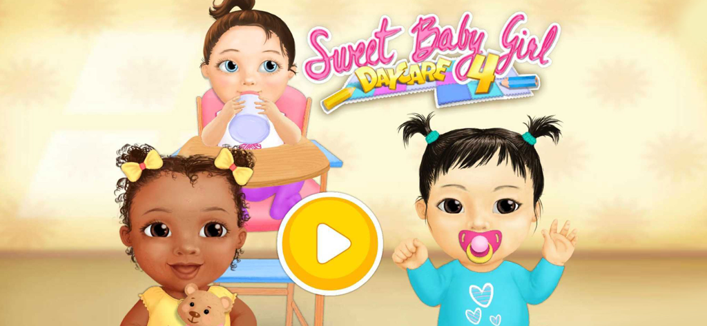 Sweet Olivia Daycare 4 start screen with three cute babies and a play button