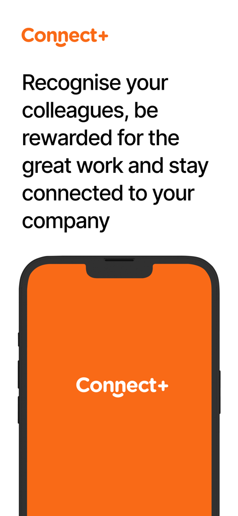 Connect+ - Connect plus mobile app intro screen for employee recognition and rewards