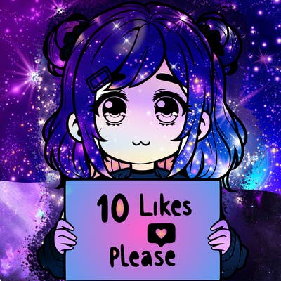 a girl with a sign saying 10 likes please