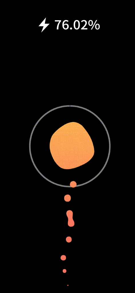 Charging Animation - Animación de carga de lava naranja que muestra el porcentaje de batería