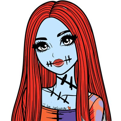 realistic girl with straight and long hair